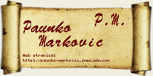Paunko Marković vizit kartica